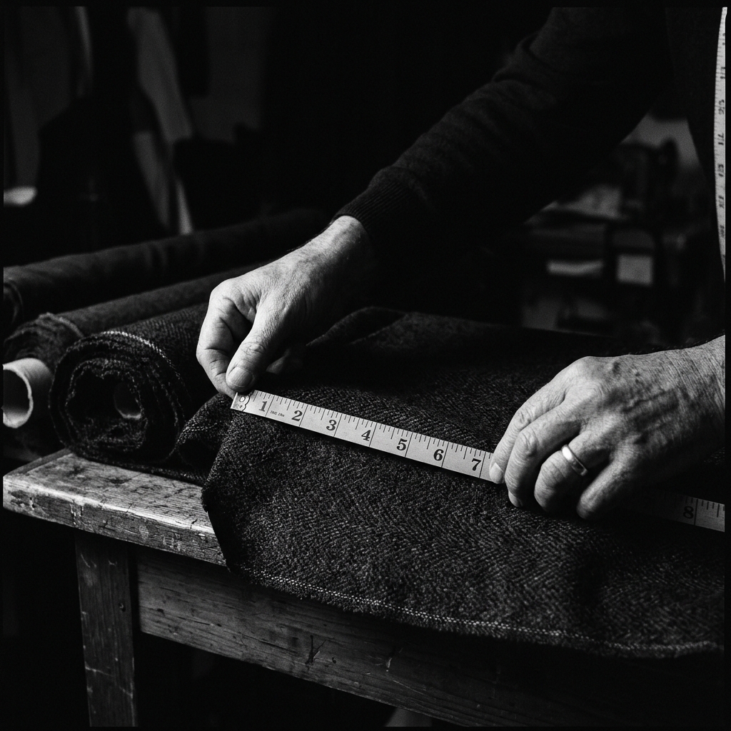 Tailoring precision — cinematic black and white